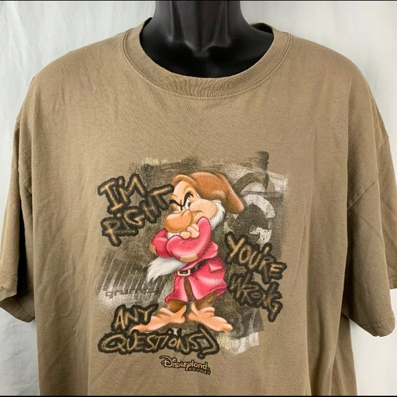 Vintage Disneyland Resort Tshirt Grumpy Dwarf - Picture 3 of 5